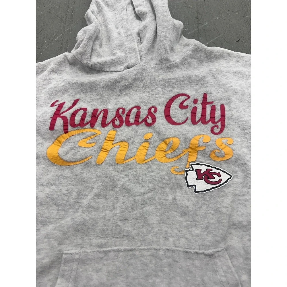 NFL Team Kansas City Chiefs Hoodie Women Small Heather Gray Long Sleeve Football